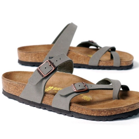 gray birkenstocks